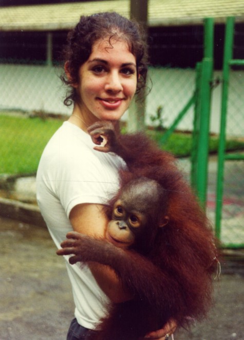 Ilana with baby orang-utang (Ilana Winterstein, Doris the orang-utang)