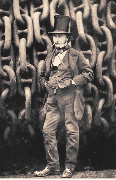 Isambard Kingdom Brunel by the anchor chains of the SS Great Britain (Brunel)