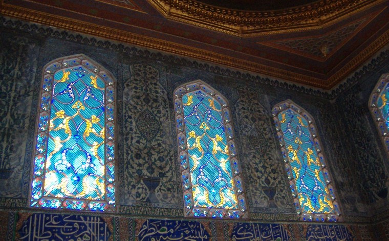 Stained glass windows in the Topkapi harem, Istanbul